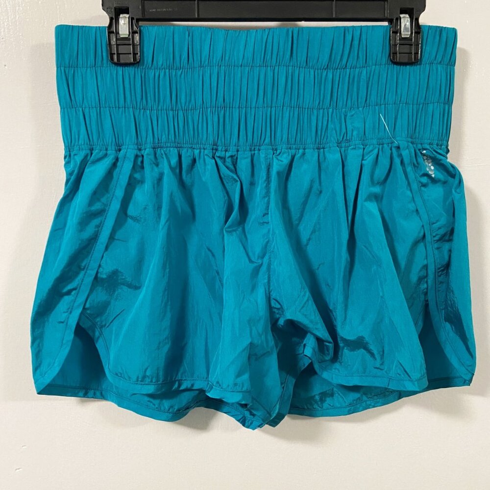 FP Movement by Free People Metallic Blue The Way Home Hight Waisted Shorts